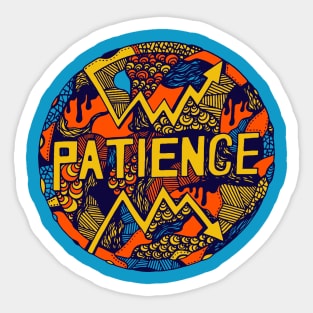 Orange Blue Circle of Patience Sticker